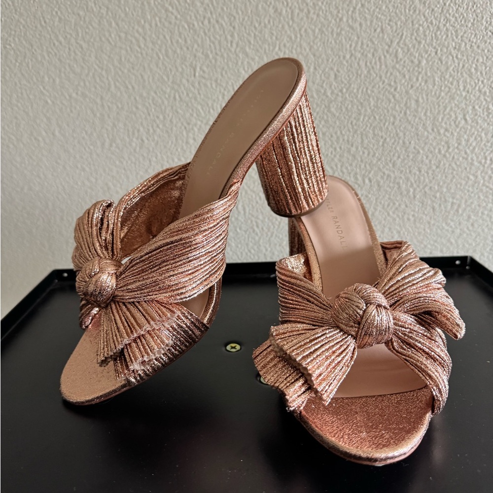 Loeffler Randall Penny Knotted Metallic Mules